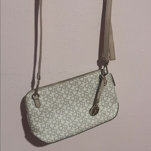 DKNY Cream Patterned Crossbody Bag